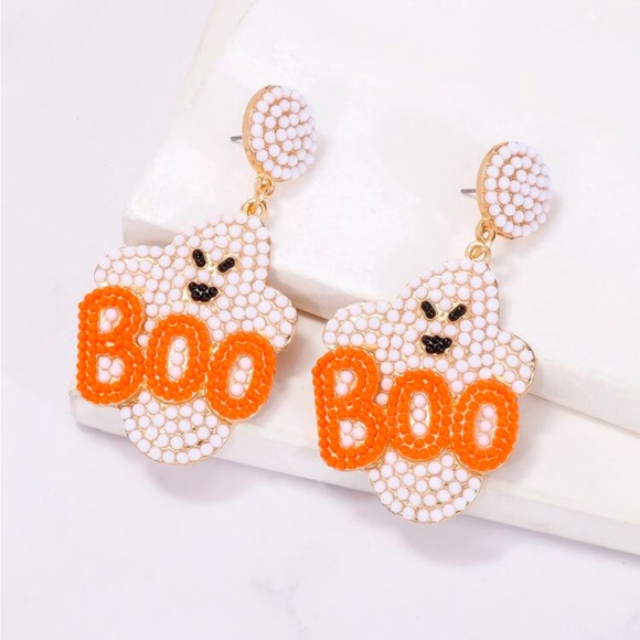 NWT Boo Ghost Earrings - Barbiecore Pink and Halloween Orange - Picture 7 of 9